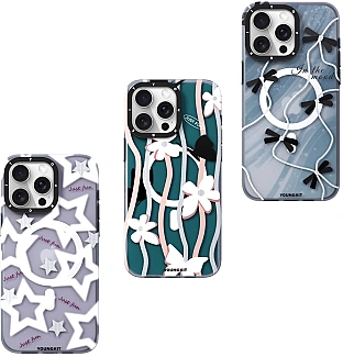 قاب یانگ کیت Youngkit Stars Butterflies Flowers+Glitter Magsafe Iphone